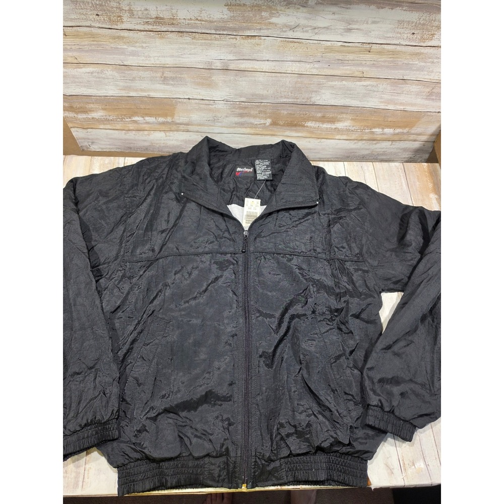 MacGregor Mens Black Nylon Windbreaker Full Zip Jacket Small NWT 3670 4141